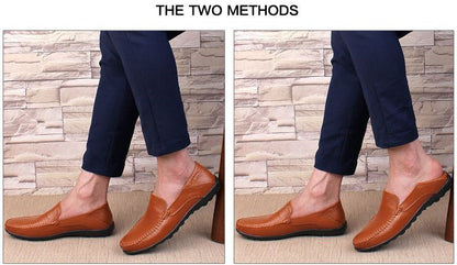 Genuine Leather Men Casual Shoes Luxury Brand Formal Men Loafers Moccasins Italian Breathable Slip on Male Boat Shoes Size 37-47