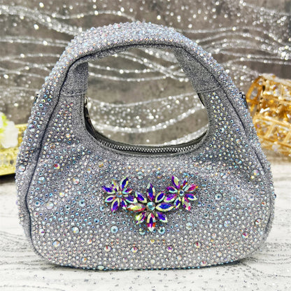 Sapato Scarpin Feminino Salto Alto Bico Fino Verde Oliva e Bolsa para Festa Strass Noite Elegante Luxo