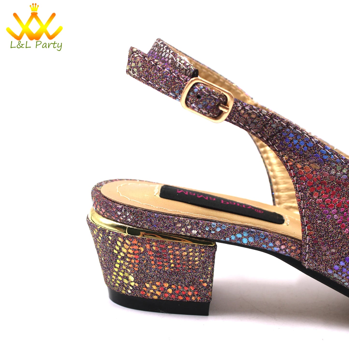 Italian Women Shoes Matching Bag Set in Sky Blue Color Comfortable Heels with Appliques for Wedding