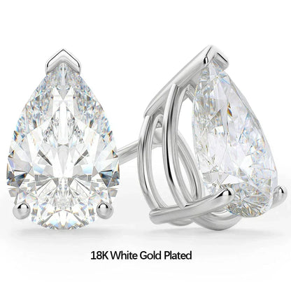 1-4carat Waterdrop Moissanite Chain Earrings for Women Pear Cut Solitaire Lab Diamond Stud/Drop Earring 925 Silver with GRA