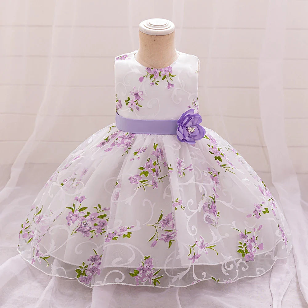 Summer Pink Flower Dress For Girls Kids Clothes Party Wedding Bridesmaid Girl Dresses Birthday Children Clothing Costumes 3 10 Y