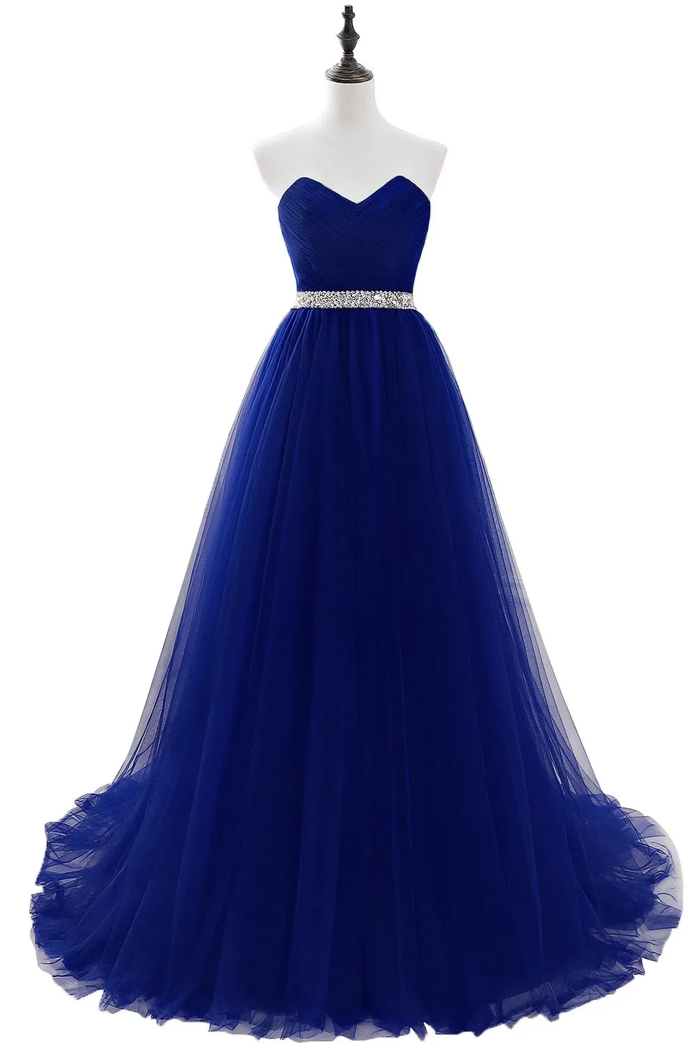 Vestidos de Noite de Tule Azul Royal com Renda, Cristais e Lantejoulas para Festa Formal de Noiva, Sexy, sem Mangas, Vestido de Baile, Branco, Borgonha