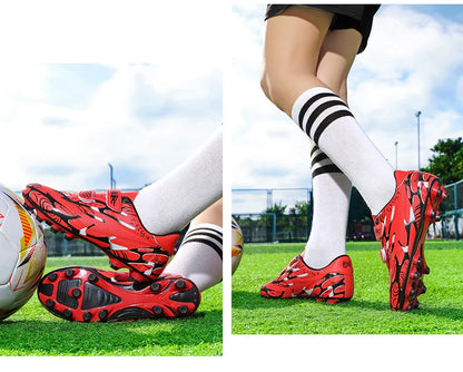New Hot Kids Soccer Shoes School Football Boots Boys Girls Cleats Grass Sneakers Child Outdoor Athletic Training Sports Footwear