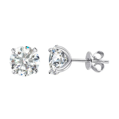 Real 0.2CT-3CT D Color Moissanite Four Claws Stud Earrings For Women Top Quality 100% 925 Sterling Silver Wedding Jewelry