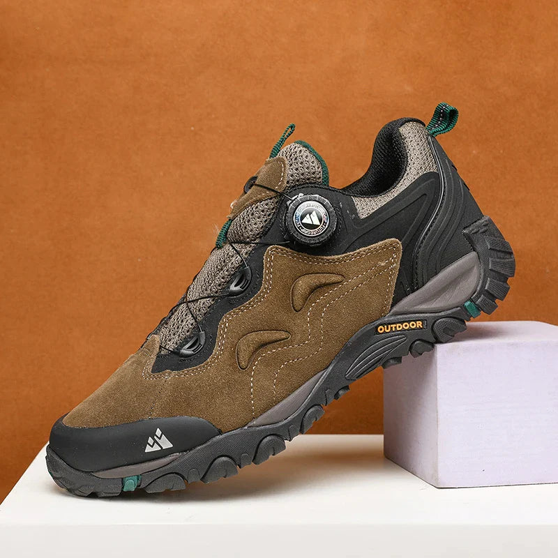 Leather Shoes for Men, Outdoor Hiking Shoes, Tourist Trekking Sneakers, Mountain Climbing Trail Jogging Shoes, Turnbuckle