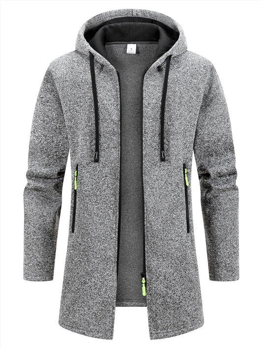 New Streetwear Men's Long Sleeve Sweatshirts for Men Zipper Hooded Oversize Winter Warm Jacket Coat Outdoor Tracksuit Men