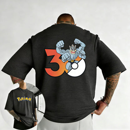 30th Anniversary Machamp Printed T-shirt Summer New Men's and Women's Loose Casual Hip Hop Trendy Short Sleeve Top