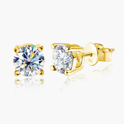 0.5/1/2 CT Real D VVS1 White Black Green Moissanite 100% 925 Sterling Silver Stud Earrings Sparking Fine Jewelry For Women