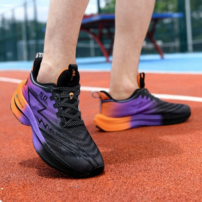 Men's Carbon Plate Running Shoes Soft Cushion Shock Absorbing Sports Shoes Unisex Sneakers Light Anti-Slip Training Shoes