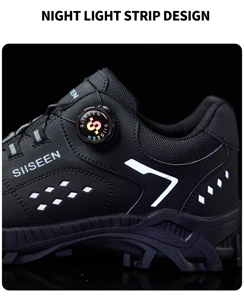Men's Steel Head Safety Shoes Puncture And Smash Resistant Lightweight Sole Breathable Upper for Outdoor Workshop Work Shoes