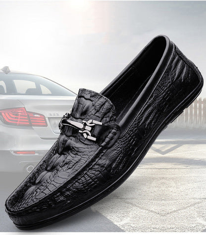 Genuine Leather Men Casual Shoes Luxury Brand New Mens Loafers Moccasins Breathable Slip on Black Driving Shoes Plus Size 37-45