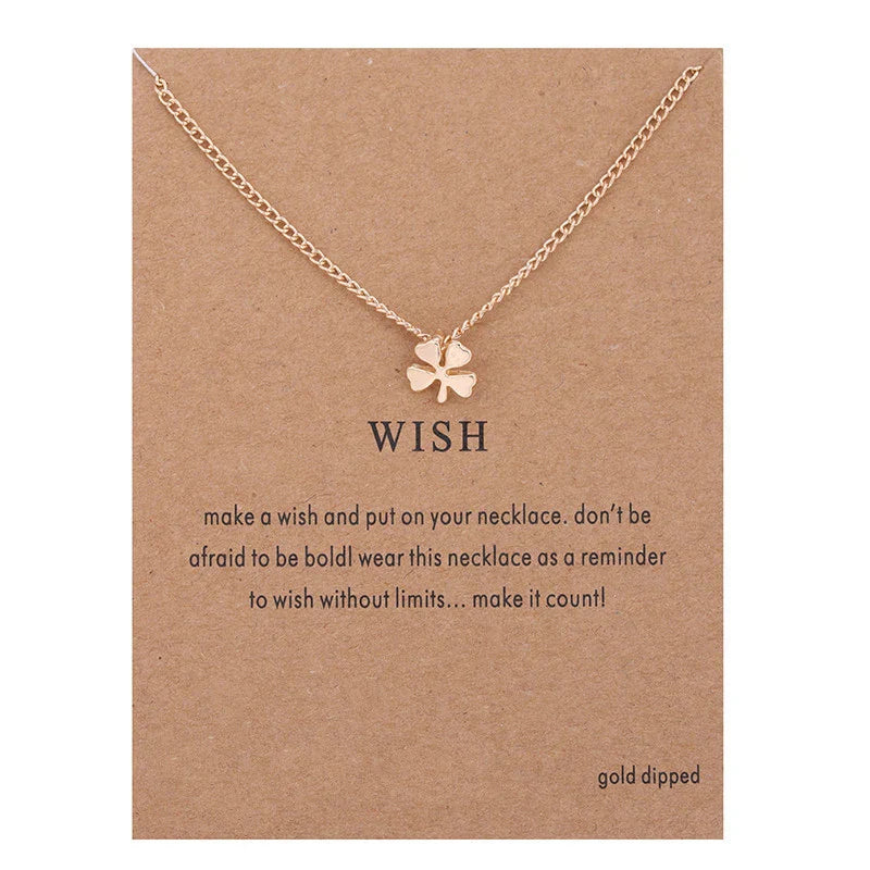 New Trendy Alloy Cute Elegant Sun Love Star Leaves Clover Unicorn Luck Pendant Necklaces for Women Fashion Accessories Jewelry