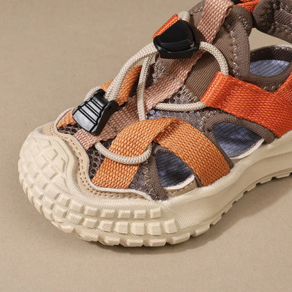 2025 New Summer Children Sandals For Boys Mesh Breathable Kids Sport Shoes Soft Sole Fashion Toddler Boys Beach Sandals EU21-30