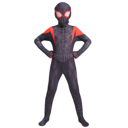 Boys Girls Superhero Costume Spider Web Jumpsuit With Mask For Kids Party Cosplay Movie Character Outfit Birthday Gift Play Cost