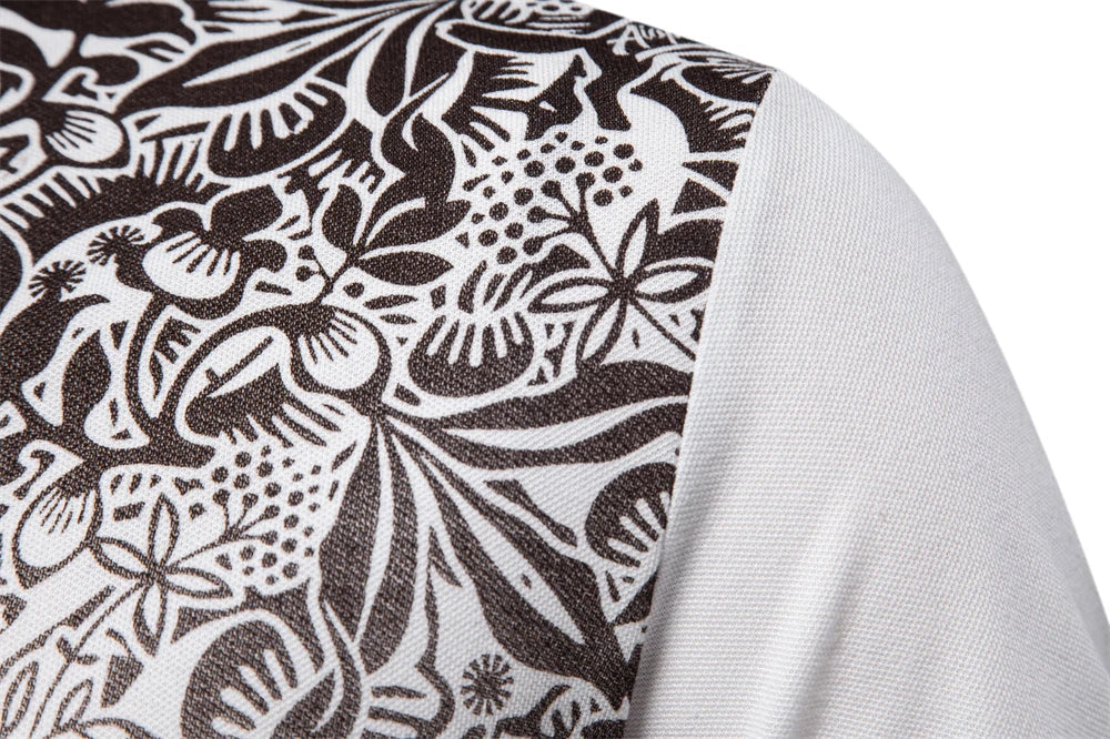 New Design Gradient Printed Cotton Blend Polo Shirts for Men Short Sleeve Summer Fashion Mens Polos
