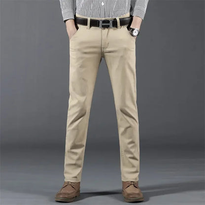6 Color Men Slim Casual Pants New Classic Business Fashion Comfortable Stretch Cotton Elastic Straigh Trousers Male