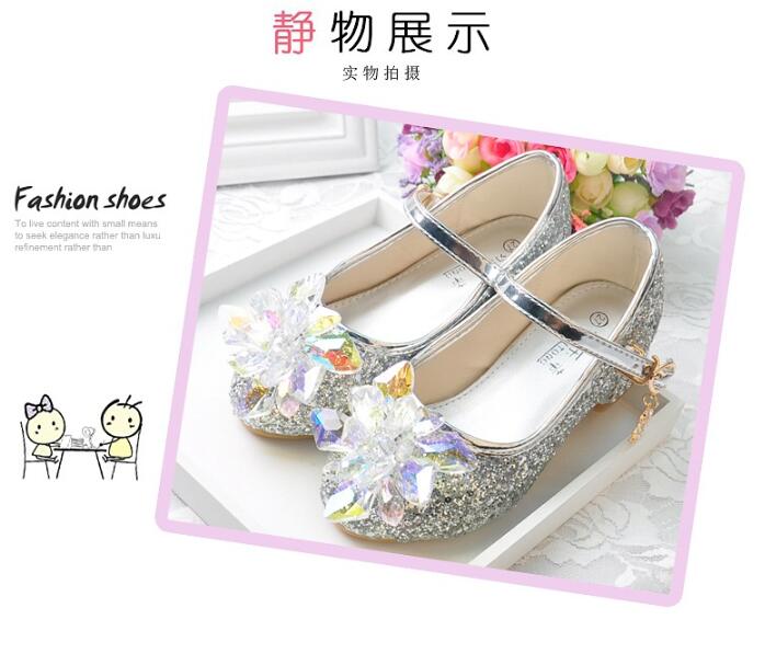 Flower Children's Shoes Beach Princess Girl Shoes For Kids Glitter Wedding Party Shoes Infantil Chaussure Enfant