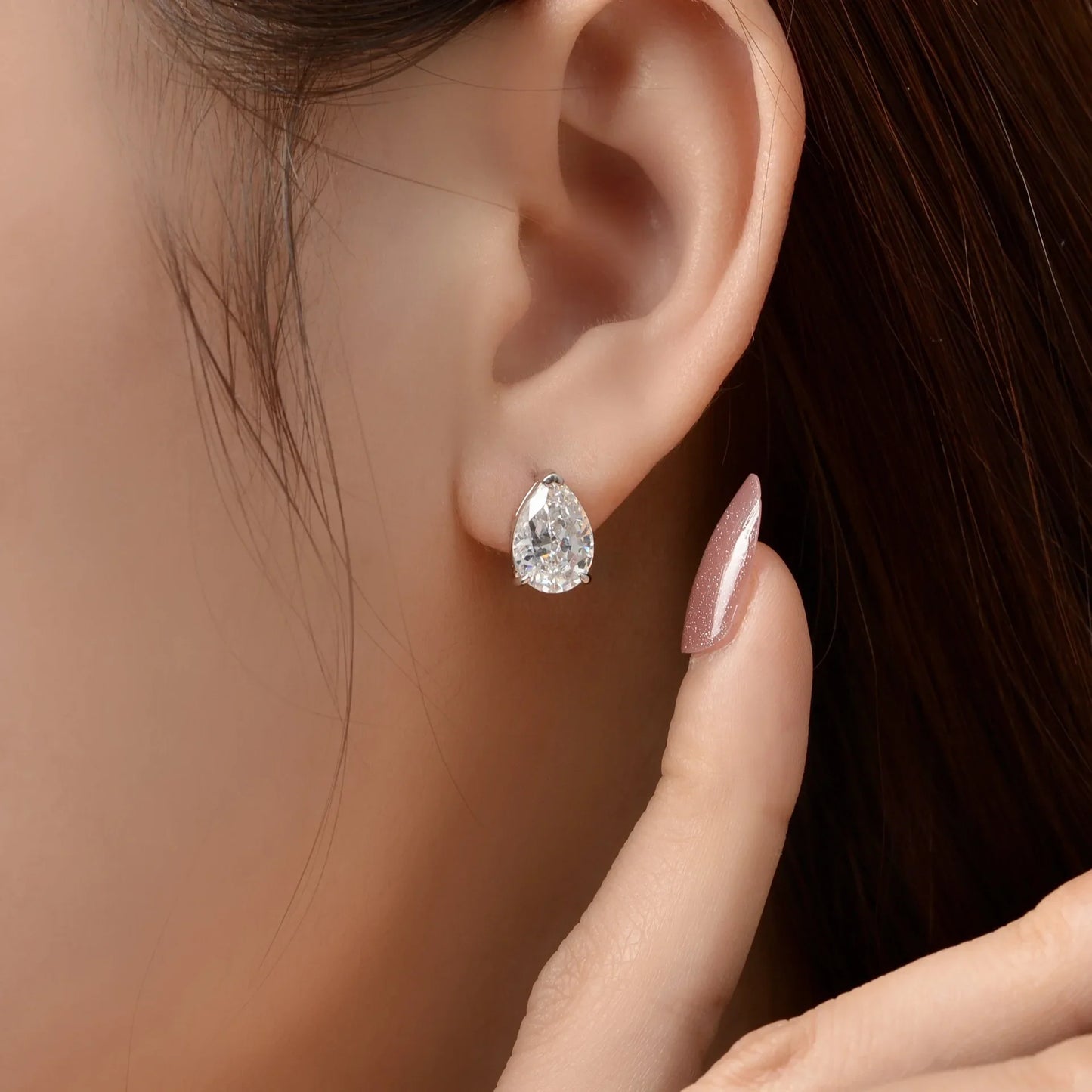 100% 925 Sterling Silver 7*10mm Water Drop High Carbon Diamond Stud Earrings For Women Exquisite Party Fine Jewelry Gifts