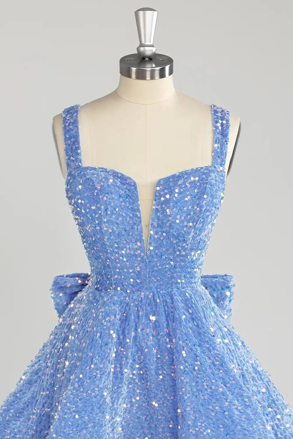 Sparkly Sequin Homecoming Dresses 2026 Short Spaghetti Straps V Neck Cocktail Party Gowns with Bow  Mini Dress Graduation Dress