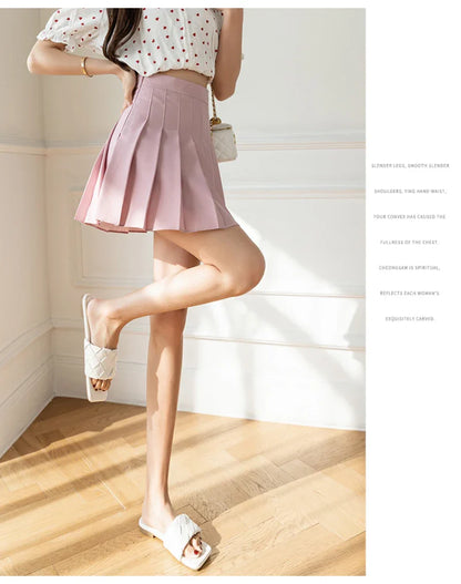 White Women Pleated Skirts Summer High Waist Zipper Girls Dancing JK Mini Skirts Black Fashion Student A Line Faldas 2023