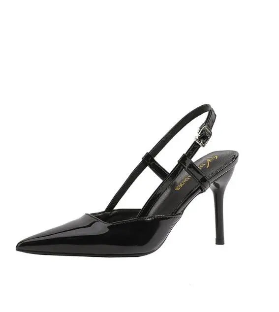 Nova Marca Plus Size 34-42 Mulheres Sandálias de Salto Retrô Roma Sapatos de Salto Alto Feminino Salto Alto INS Couro Fivela Scarpins Mules