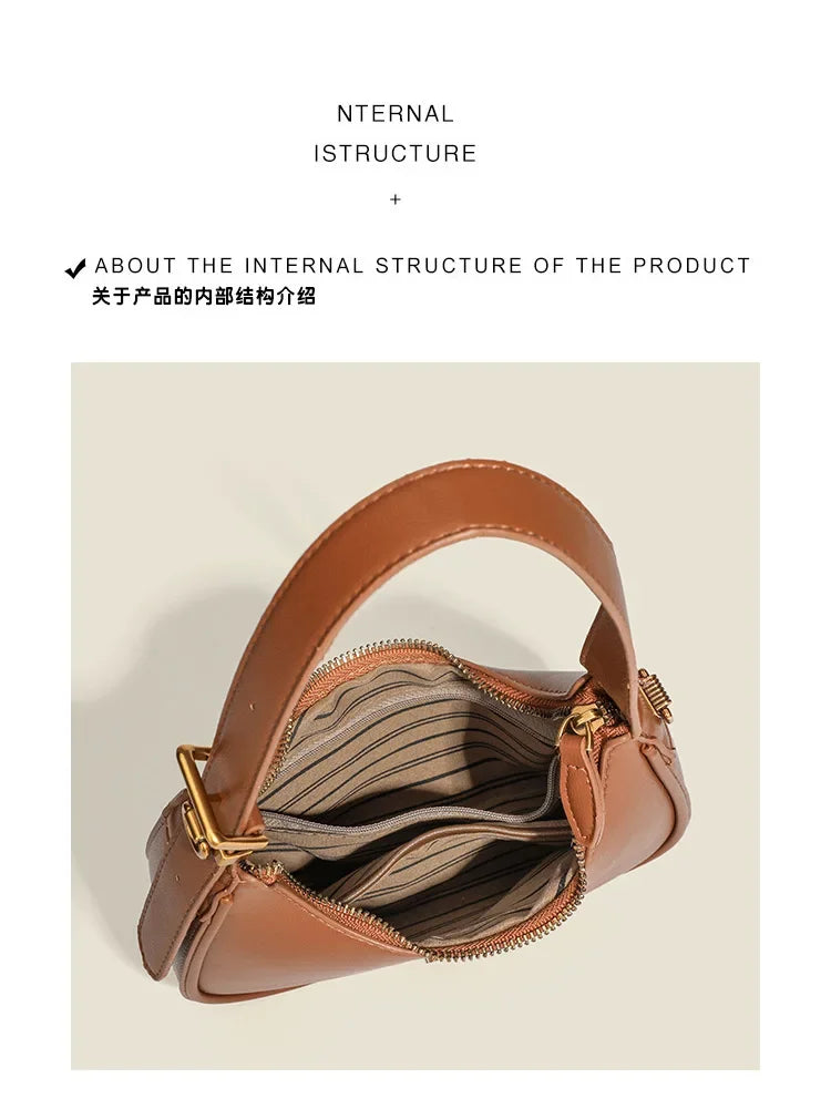 2025 Fashion Underarm Bag Top-handle Bags Women's 2025 New Arrival Casual Dumpling Bag Classyretro Shoulder Crossbody Bag