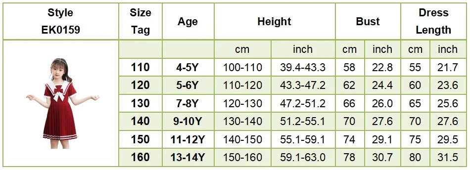 Short Sleeve Solid Color Sailor Collar Dress Girls Princess Style Birthdays Party Dress Girls Casual Dresses