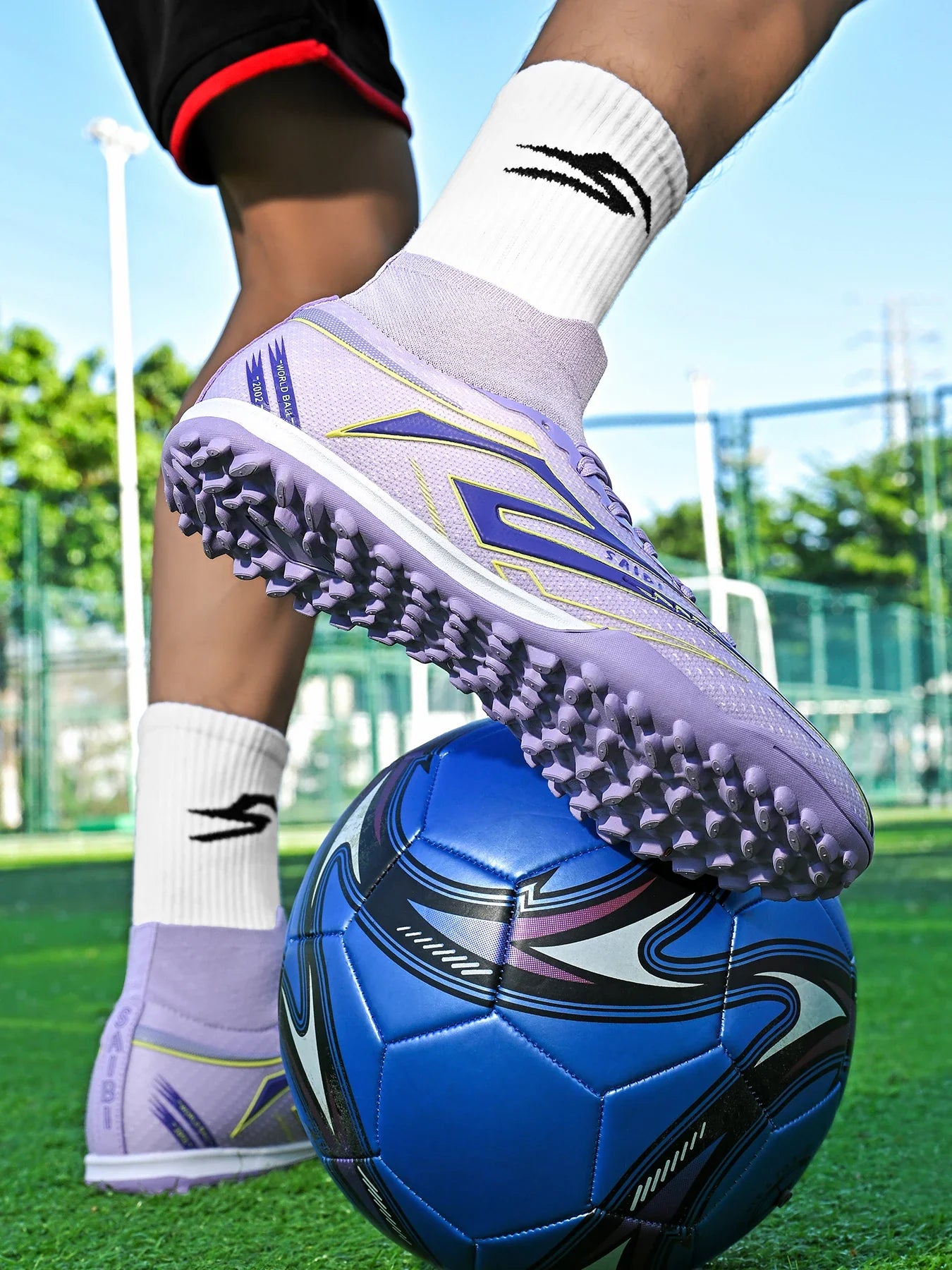 TF Turf Soccer Cleats Breathable Material Comfortable Fit Non-Slip Durable Rubber Sole Professional for Training