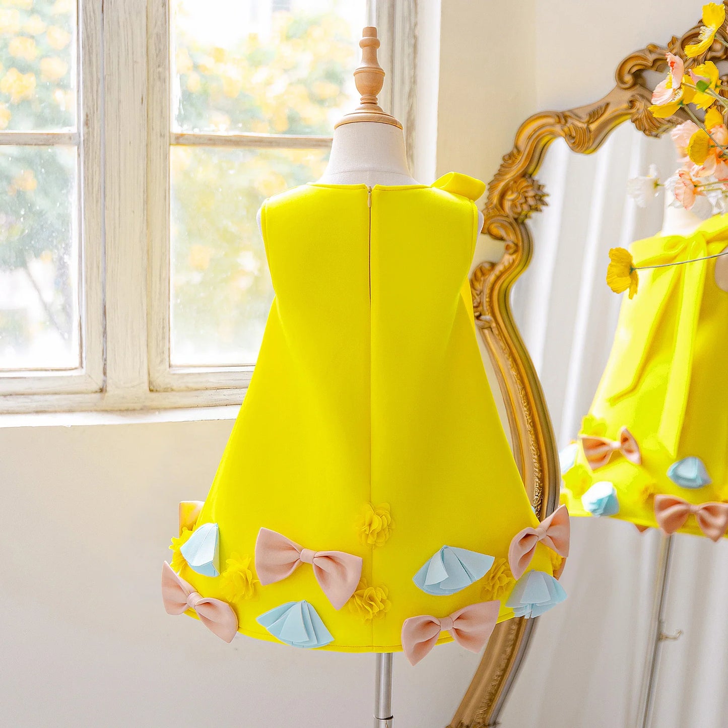 Summer Bow Bridesmaids Party Girls Dress Elegant Baptism Wedding Princess Prom Dresses Girl Gala Birthday Evening Kids Clothing