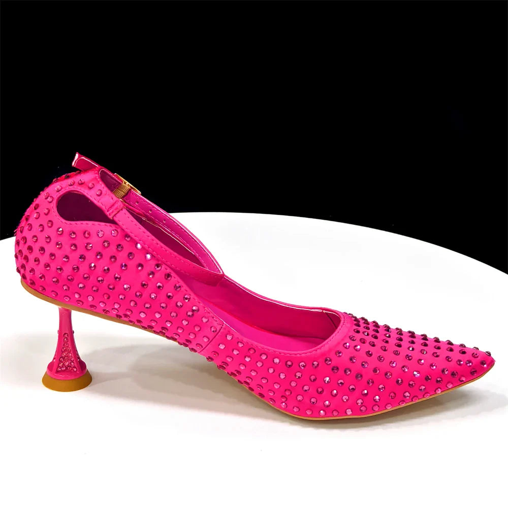 Women's Heels and Bag Set – Elegant Rhinestone Designer Shoes for Weddings & Special Occasions