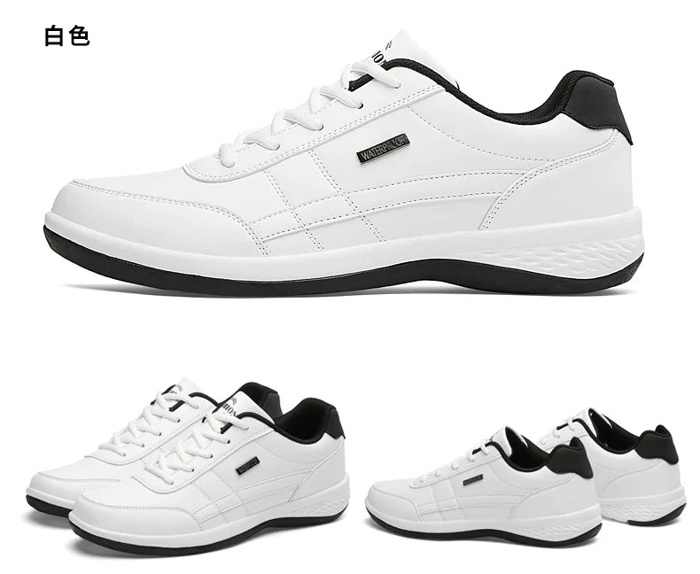 New Men Shoes Casual Shoes Leather Lace-Up Casual Sports Shoes Outdoor Wear-Resistant Vulcanized Shoes High-Quality Men Shoes