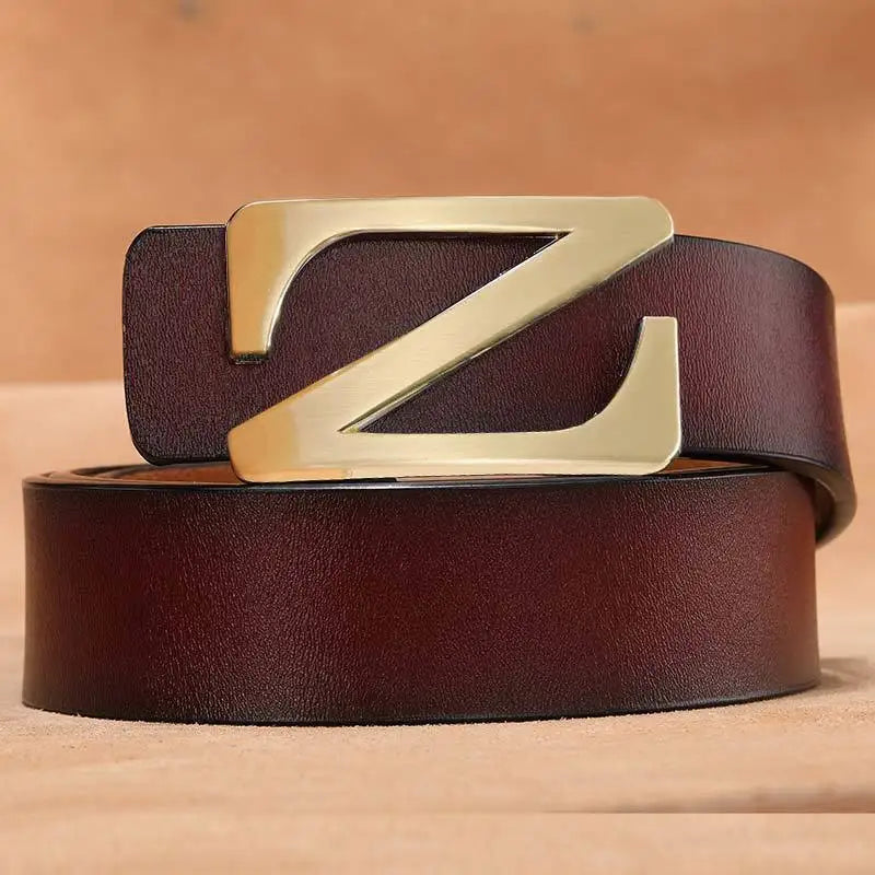 New Retro Smooth Buckle Belt Men's Oversized Leather Pure Cowhide Letter Belt Designer Belts Men High Quality
