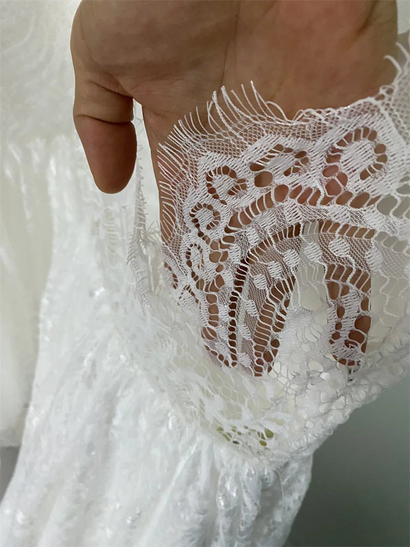 Vestido de renda branco para meninas Deeling Gaunt Doce menina florista Saia elegante de dama de honra Roupas de Natal para meninas de 4 a 12 anos