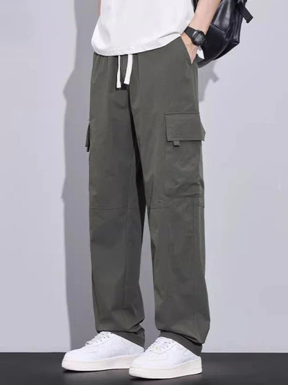 Brand Clothing Spring Summer Men's Cargo Pants Loose Straight Parachute Pants Sport Casual Long Trousers Male