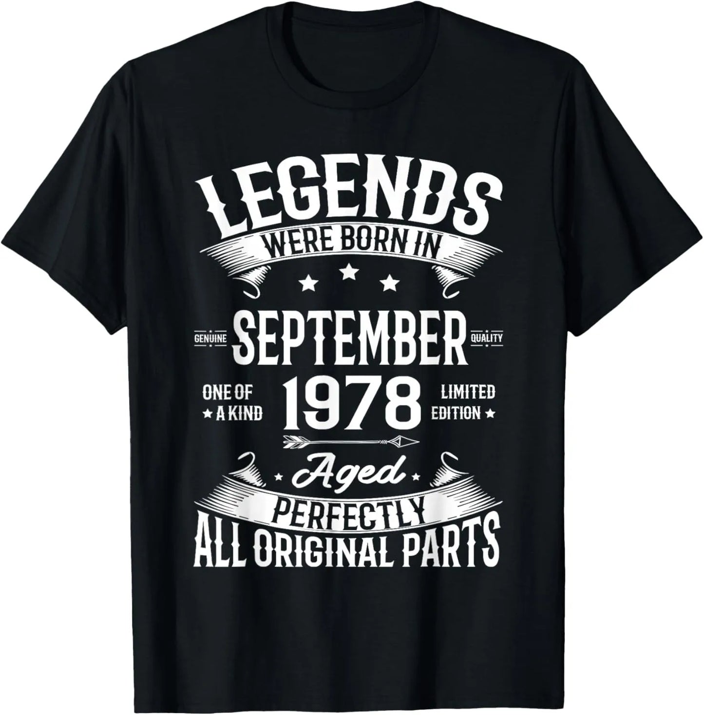 Vintage 1978 Limited Edition Birthday 1978 Men Women Vintage T-Shirt Casual Streetwear Short Sleeve Printed T-shirt