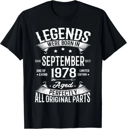 Vintage 1978 Limited Edition Birthday 1978 Men Women Vintage T-Shirt Casual Streetwear Short Sleeve Printed T-shirt