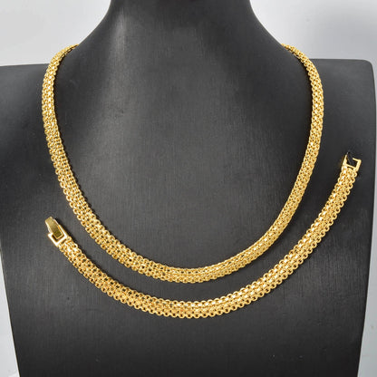 New Italian Chain Necklace Bracelet for Women Friendship Friend Metal Hip Hop Bangle Ladies Wedding Jewelry Set Pulseras Mujer