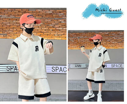 Teenagers Summer Boys Clothing Sets New Letter Fashion T-Shirt + Shorts 2Pcs Boys Suits Birthday Gift 5-14 Years Kids Clothes