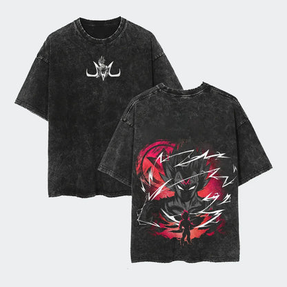 2026 Summer Dragon Ball  Washed Oversized T-shirt High Quality 100% Cotton Super Saiyan Vegeta Print Unisex Tee for Adults