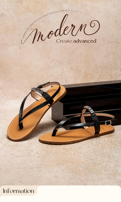 Women's Sandals New Simple Flat Bottom Non slip Thin Strip Shoes Beach Women's Shoes
