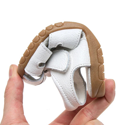Full Genuine leather Soft sole Girls flat Sandals closed toe kids girls summer shoes