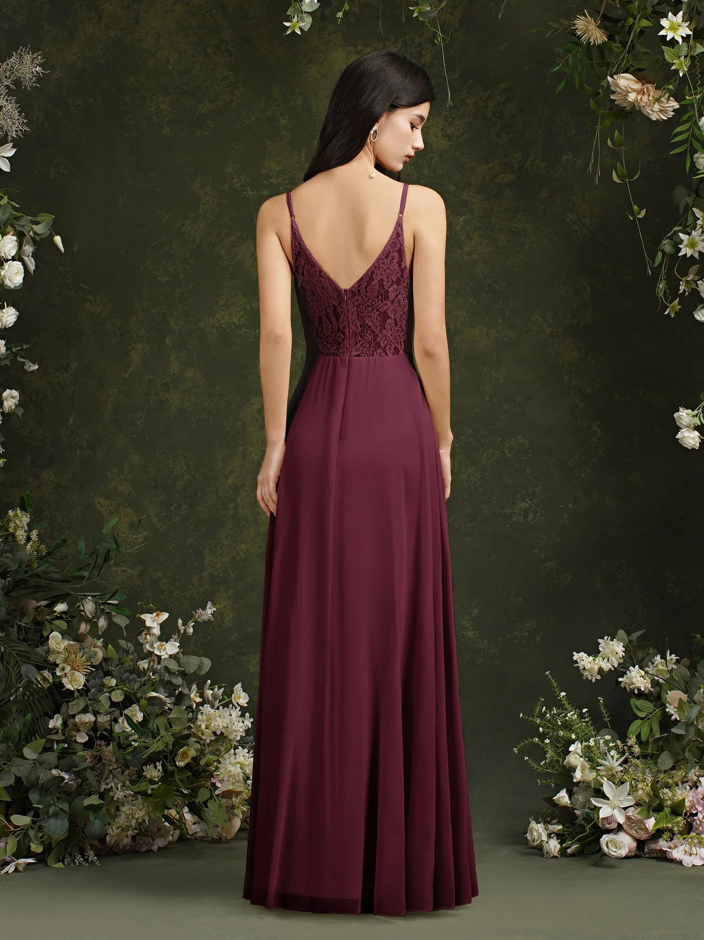 Elegant Sleeveless Lace Back 2024 New Long Formal Evening Dresses With V Neck Party Prom Gowns Robe De Soiree Longue