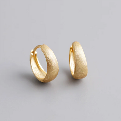 925 Sterling Silver Premium Matte Minimalism Unisex Huggies Ear Hoops Earrings for Women Gothic Piercing Men's Jewelry