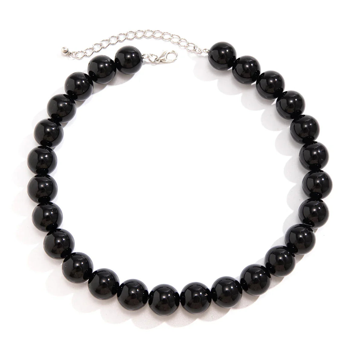 Salircon Gothic Simple Acrylic Red\Black Big Ball Bead Chain Necklace Women's Y2K Korean Clavicle Necklace Trendy Party Jewelry
