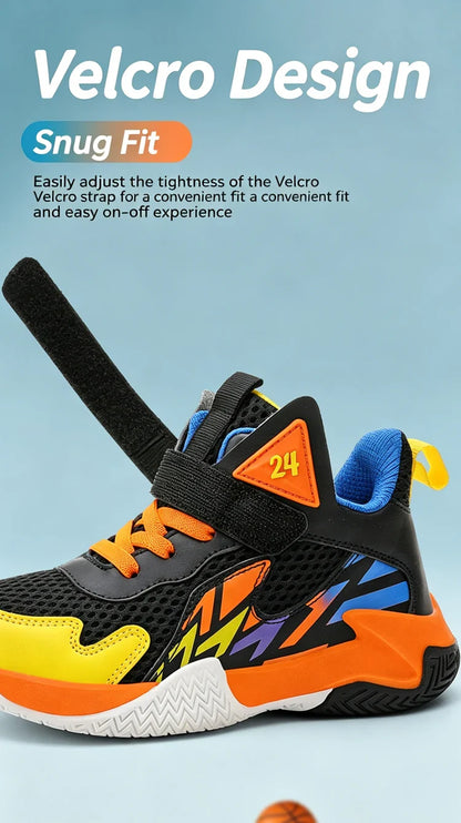 Summer Breathable Children's Sports Shoes Outdoor Basketball Shoes Kids Non-slip Platform Casual Sneakers For Boys Trainers