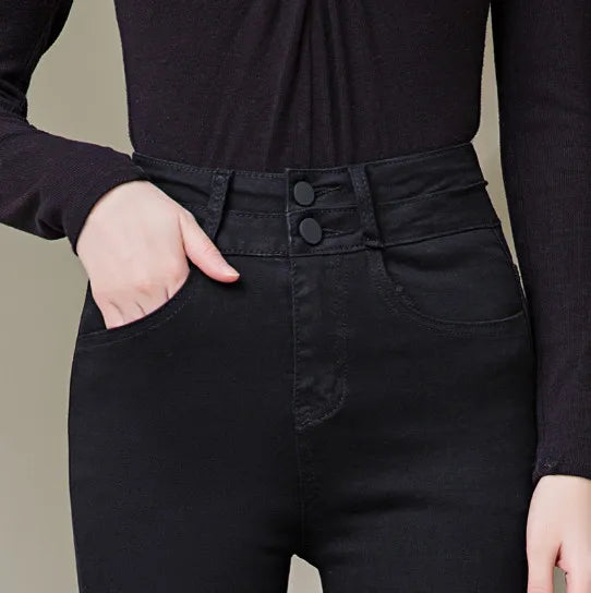 Button Fly Jeans High Waist Front for Women
