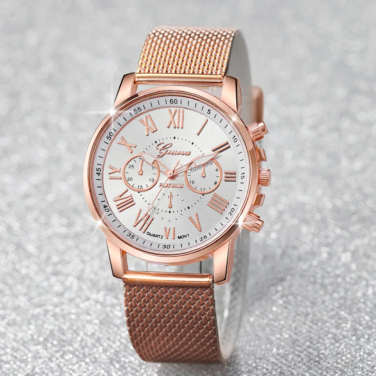 2PCS/Set Women's Watch Fashion Plastic Band Analog Quartz Watch Pearls Butterfly Bracelet Set