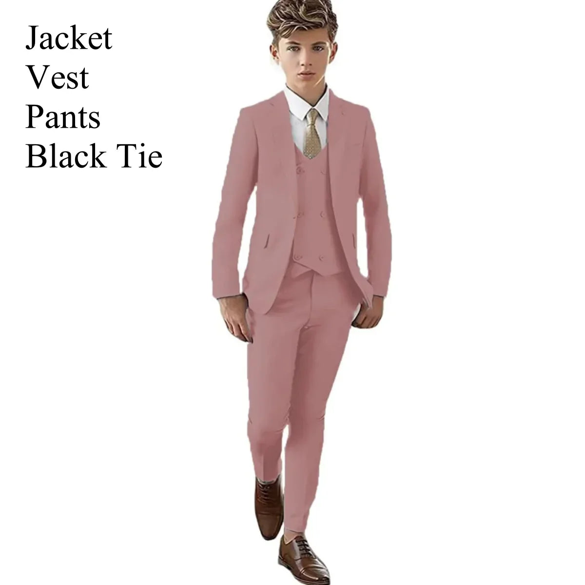 Paisley Classic 4-Piece Suits for Boys 3T-14 Smart Stylish Boy's Tuxedo Formal Outfit Kids Blazer Vest Pants Back to School