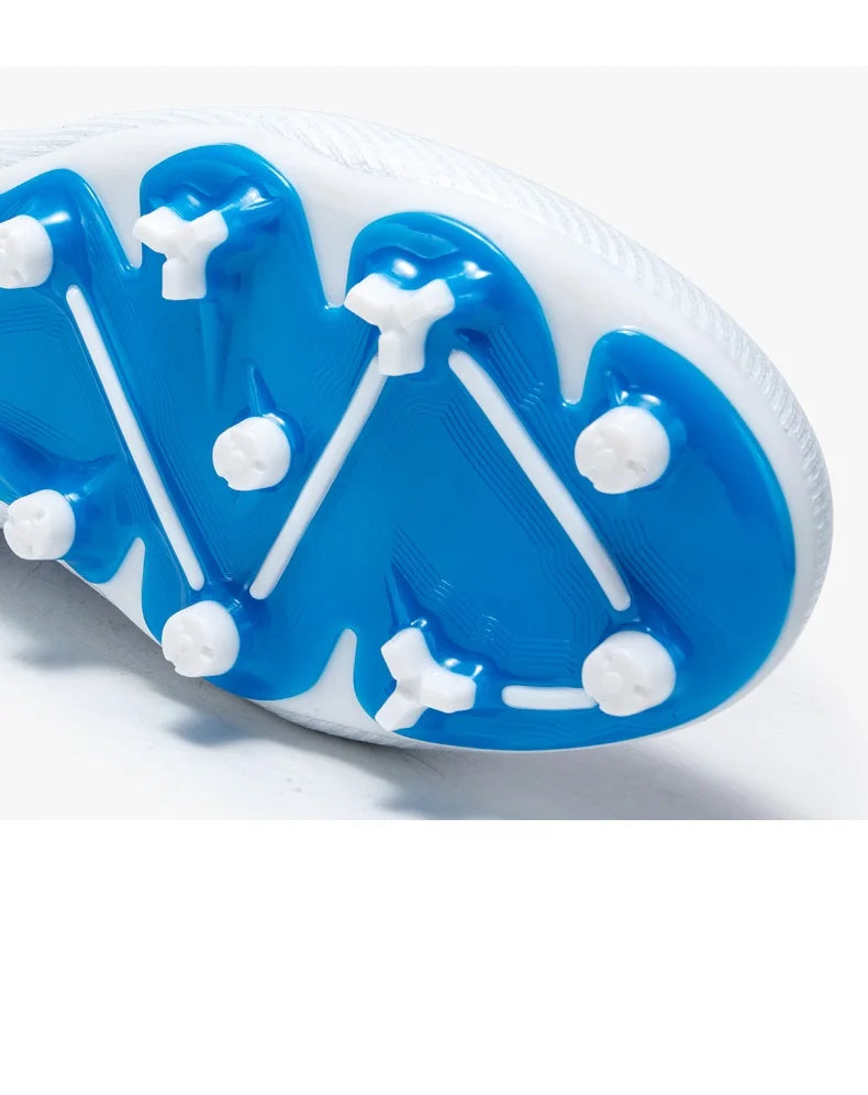 High-Top Leather AG Studded Soccer Cleats, Anti-Slip for Grass Field, Youth & Adult Men Women Training World Cup Style