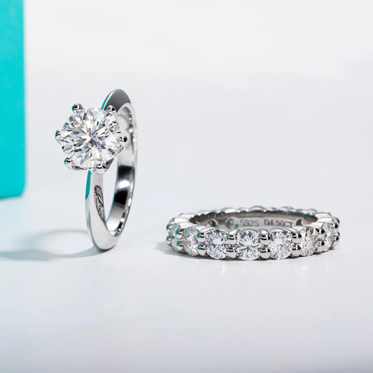 2ct Moissanite Rings Set